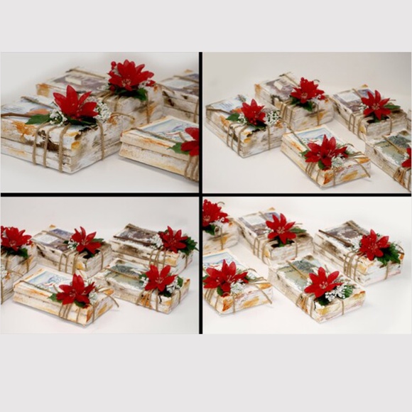 Rustic Christmas Holiday Floral Arrangement Centerpiece, Upcycled, Books, Shabby - Picture 4 of 5